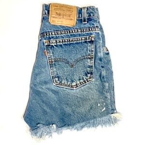 Vintage Levi's 951 Orange Tab High Rise Relaxed Mom Fit Cut Off Shorts Size 8